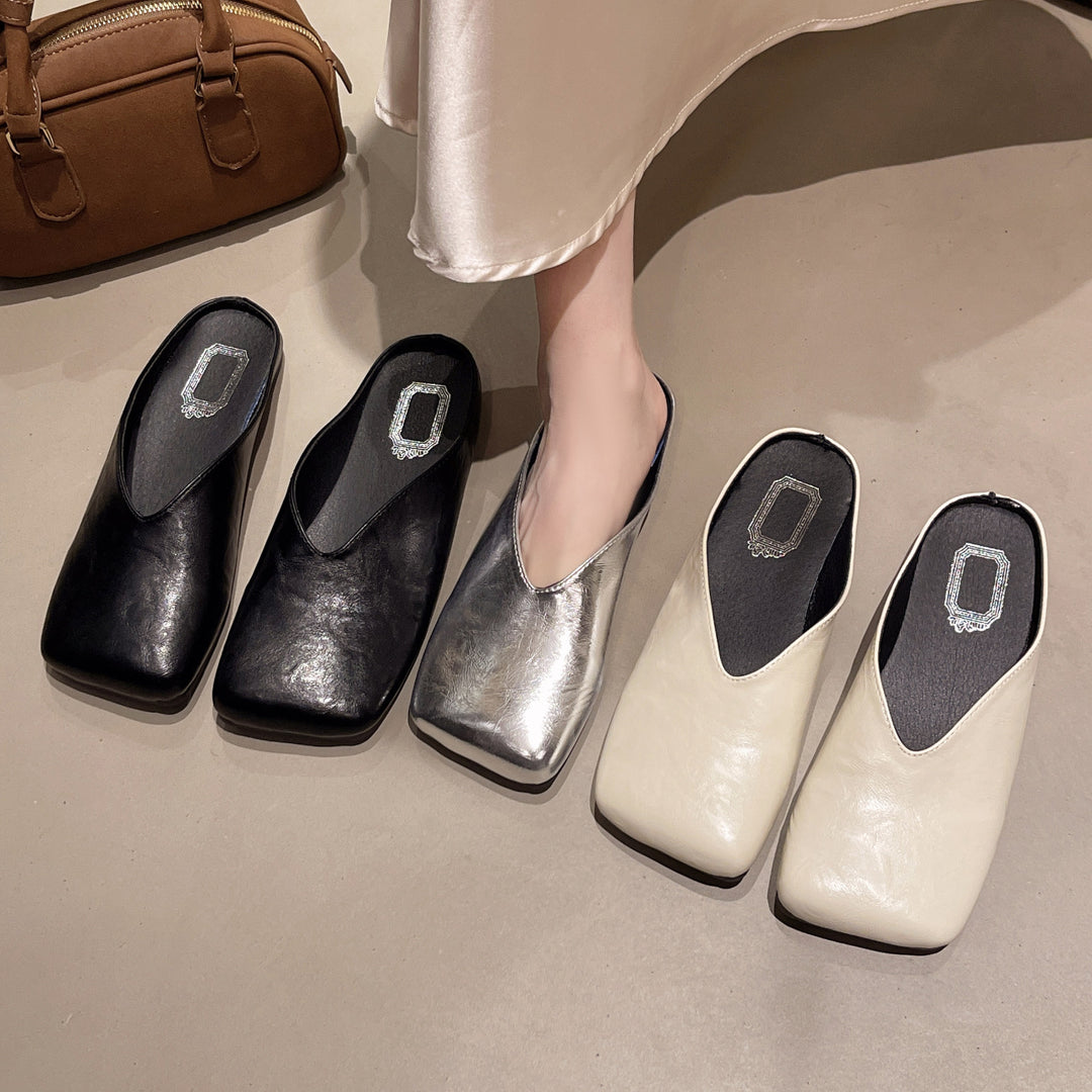 Damen Mules mit modischer metallic Oberfläche und ergonomischer Fußbettung R&B
