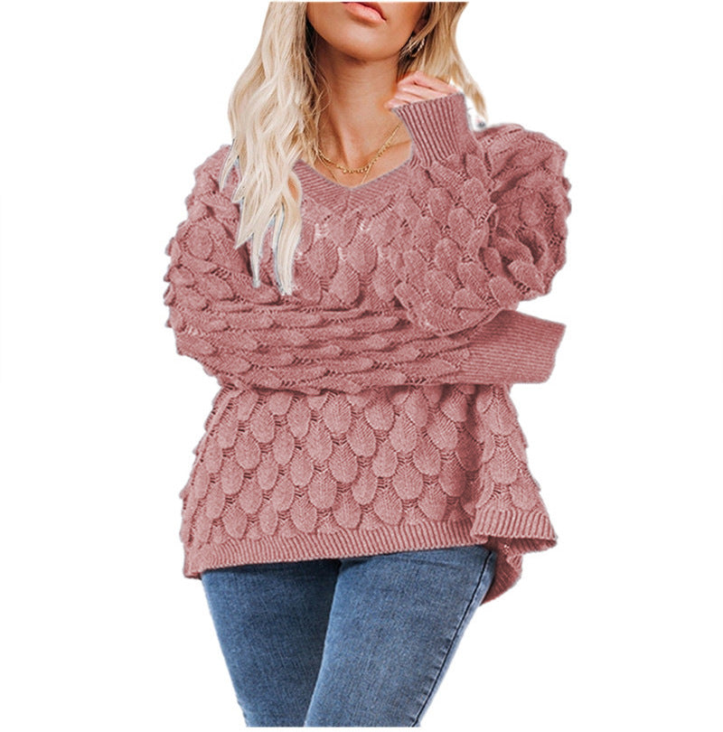 Damen Strickpullover mit strukturiertem Wabendesign R&B