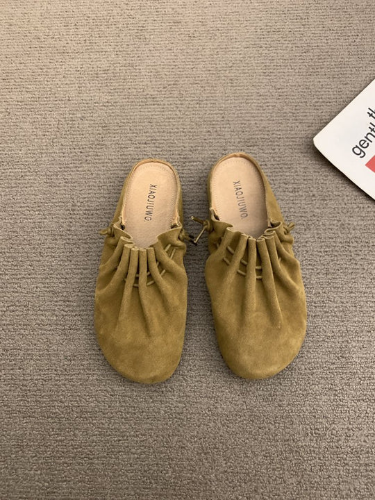 Damen elegante Mokassins mit dekorativem Riemchen-Wickeldesign R&B