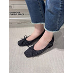 Damen modische Ballerina-Schuhe mit feiner Schleifen- und Strassverzierung R&B
