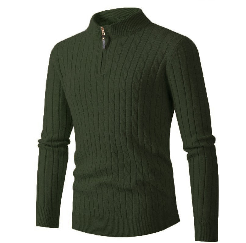 Herren eleganter Rollkragenpullover mit strukturiertem Zopfmuster R&B