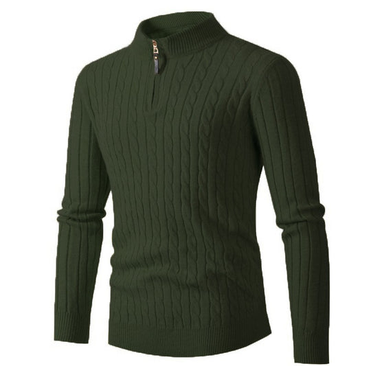 Herren eleganter Rollkragenpullover mit strukturiertem Zopfmuster R&B