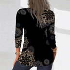 Damen Langarmshirt mit Reißverschluss und floralem Muster R&B