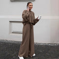 Damen Bequemes Cropped Sweatshirt und Weite Hose Set R&B