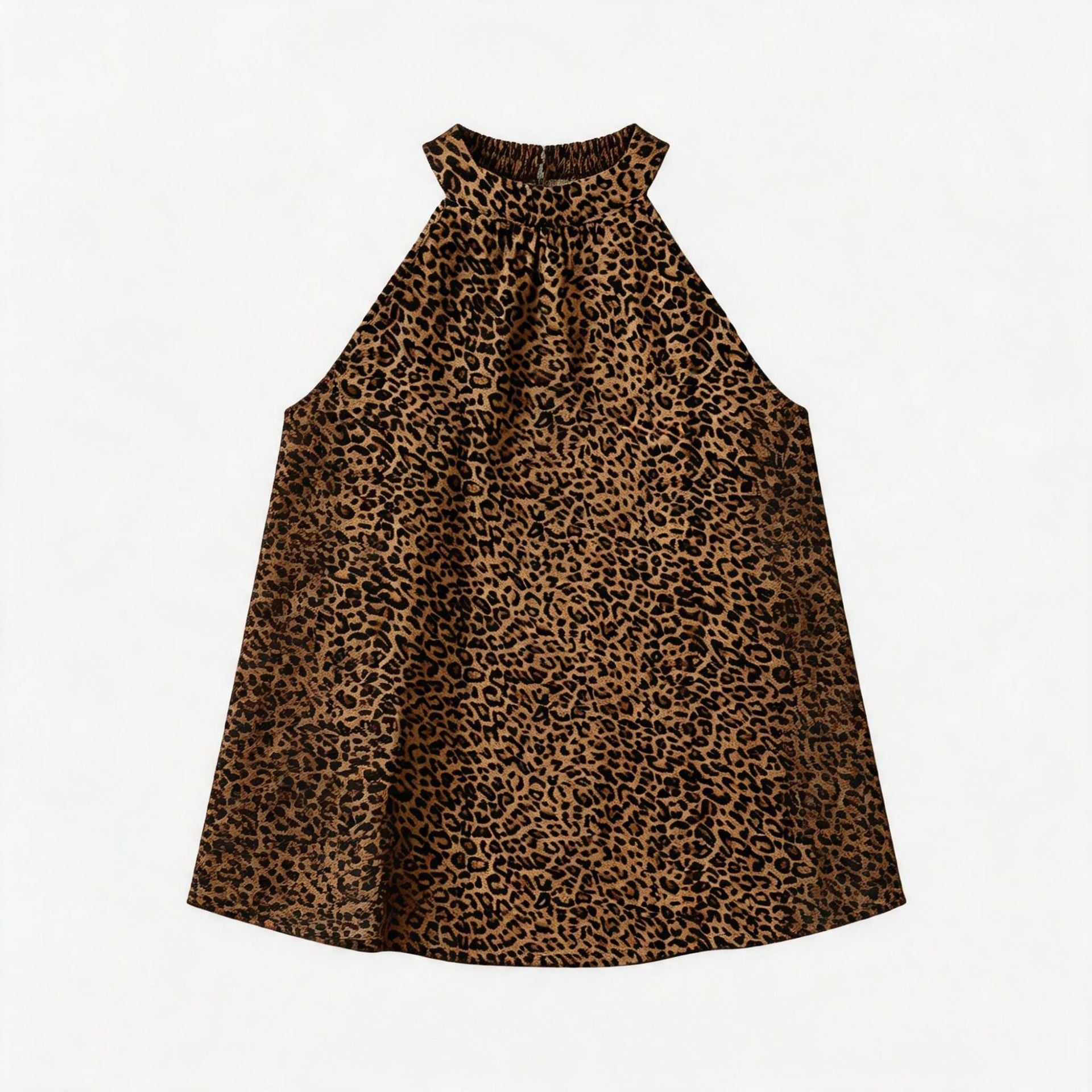 Damen Asymmetrisches Haltertop mit Leopardenmuster R&B