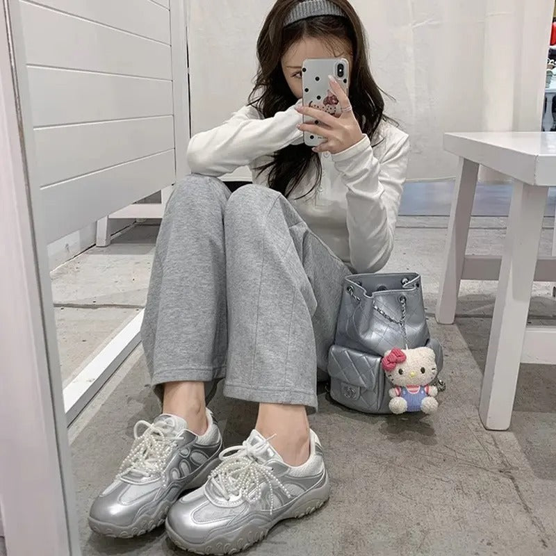 Damen Sportliche Lauf Sneakers mit atmungsaktiver Mesh-Oberfläche und rutschfester Sohle R&B