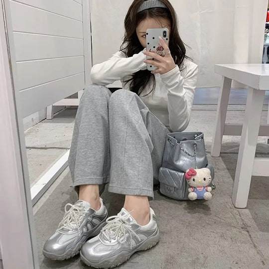 Damen Sportliche Lauf Sneakers mit atmungsaktiver Mesh-Oberfläche und rutschfester Sohle R&B