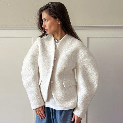 Damen Elegante und oversized Blazerjacke R&B