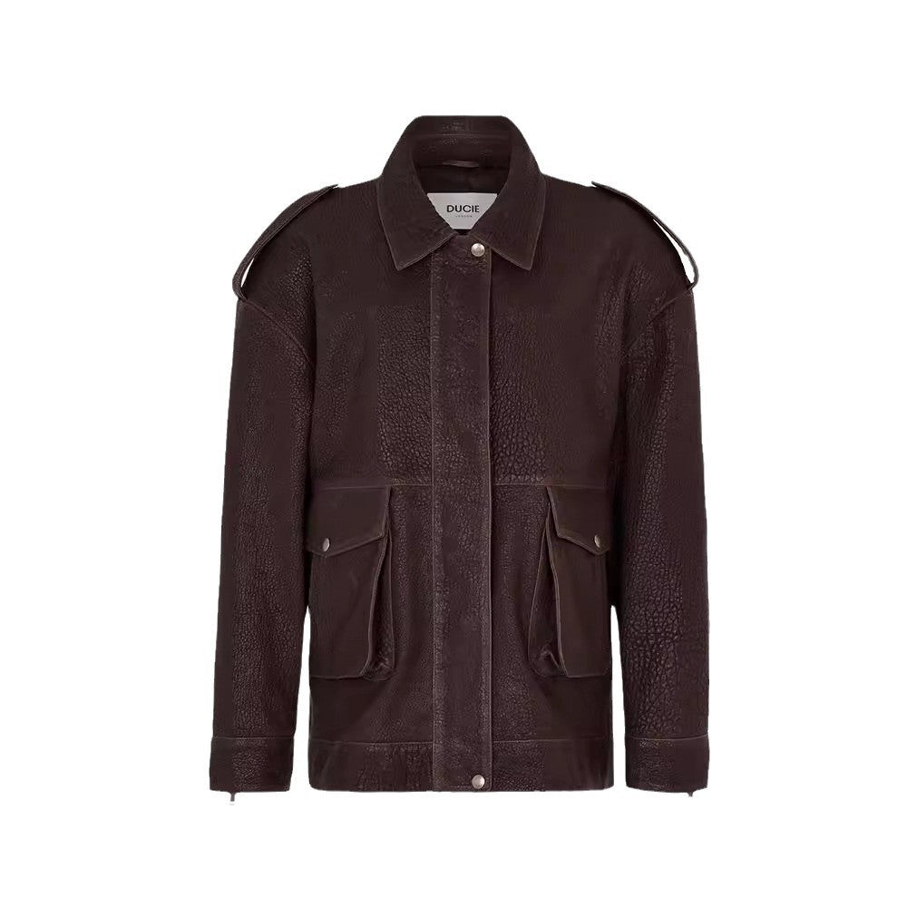Damen Oversized jacke im robusten Design mit praktischen Taschen R&B