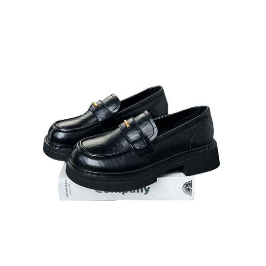 Damen Bequeme Loafers mit klobiger Sohle und eleganter Schnalle R&B