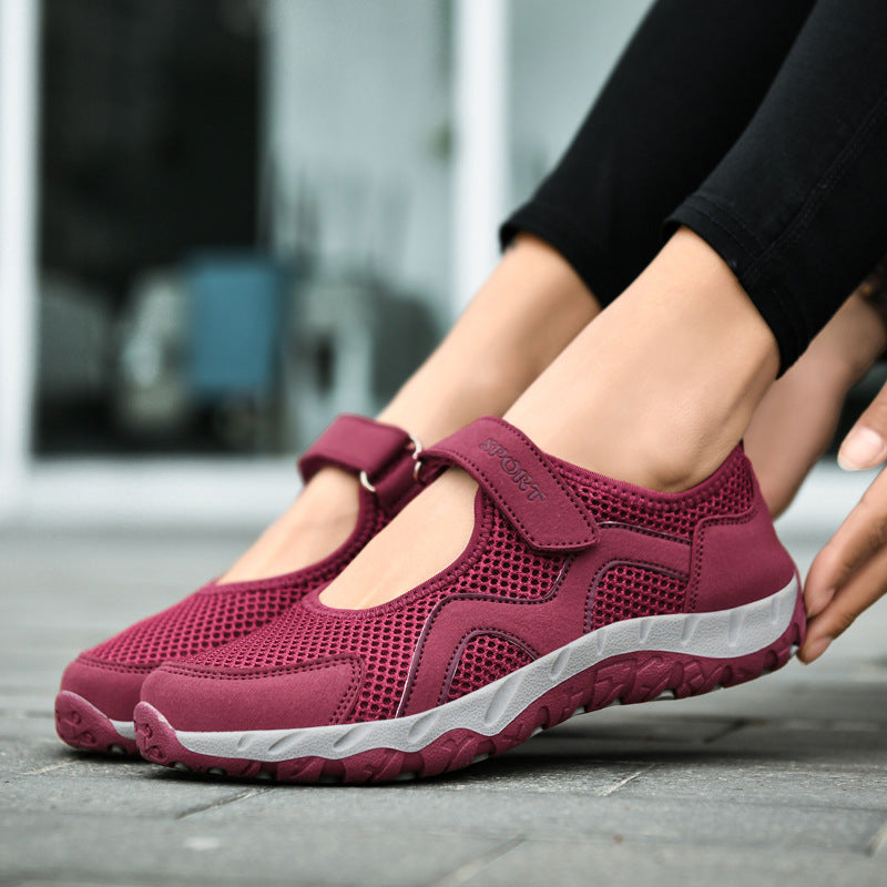 Damen Atmungsaktive Sport-Sneaker mit verstellbarem Klettverschluss R&B