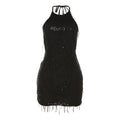 Damen Elegantes Abendkleid mit Pailletten und feinen Fransen R&B