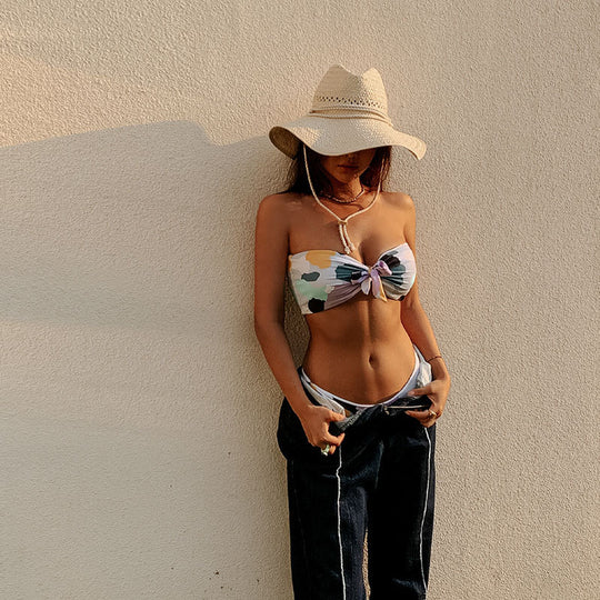 Damen Bikini-Set mit stilvollem Knotendesign und hohem Beinausschnitt R&B