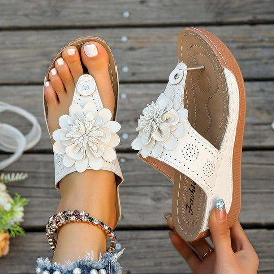 Damen Bequeme und modische Blumensandalen R&B