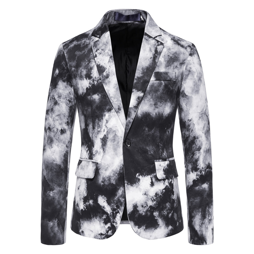 Herren eleganter Blazer im modernen Wolkenmuster R&B