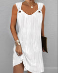Damen Strandkleid mit seitlichem Schlitz und dünnen Trägern R&B