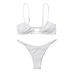 Damen Bikiniset mit trendiger Rippstruktur und verstellbaren Trägern