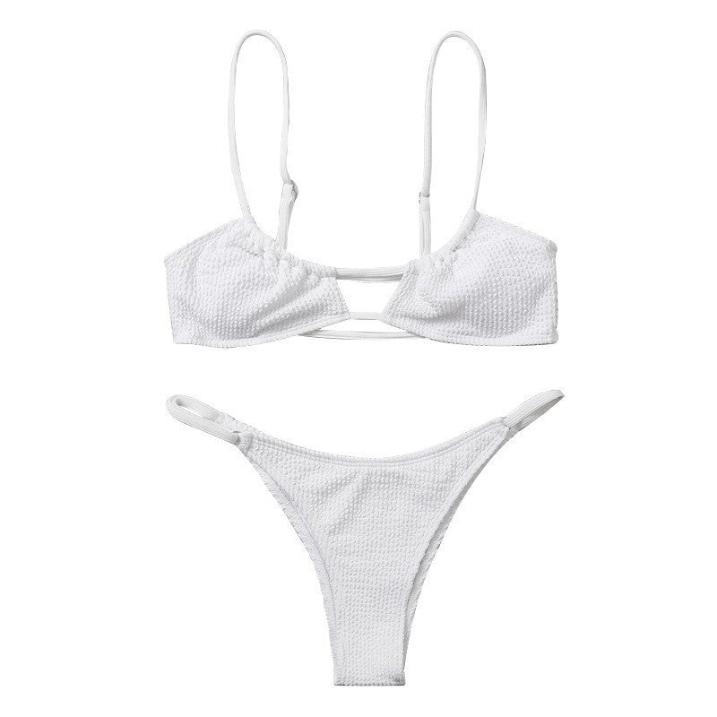 Damen Bikiniset mit trendiger Rippstruktur und verstellbaren Trägern