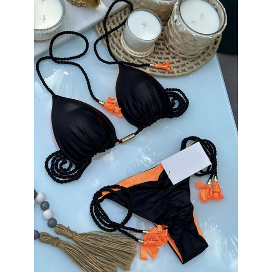 Damen Triangel-Bikini mit verspieltem Trockenband und eleganten Details R&B