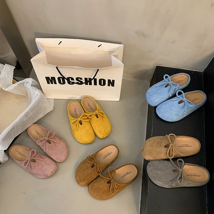 Damen hochwertige Slipper mit weichem Innensohle und dekorativem Schleifchen R&B