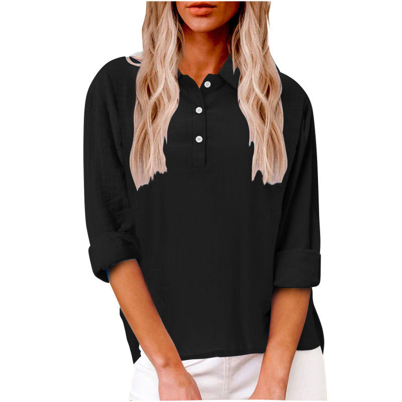 Damen Strickbluse mit Knopfdetail und lässigem Schnitt R&B