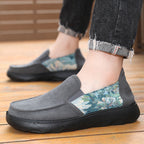Damen Bequeme Slip-On Schuhe mit floralem Stoffeinsatz R&B
