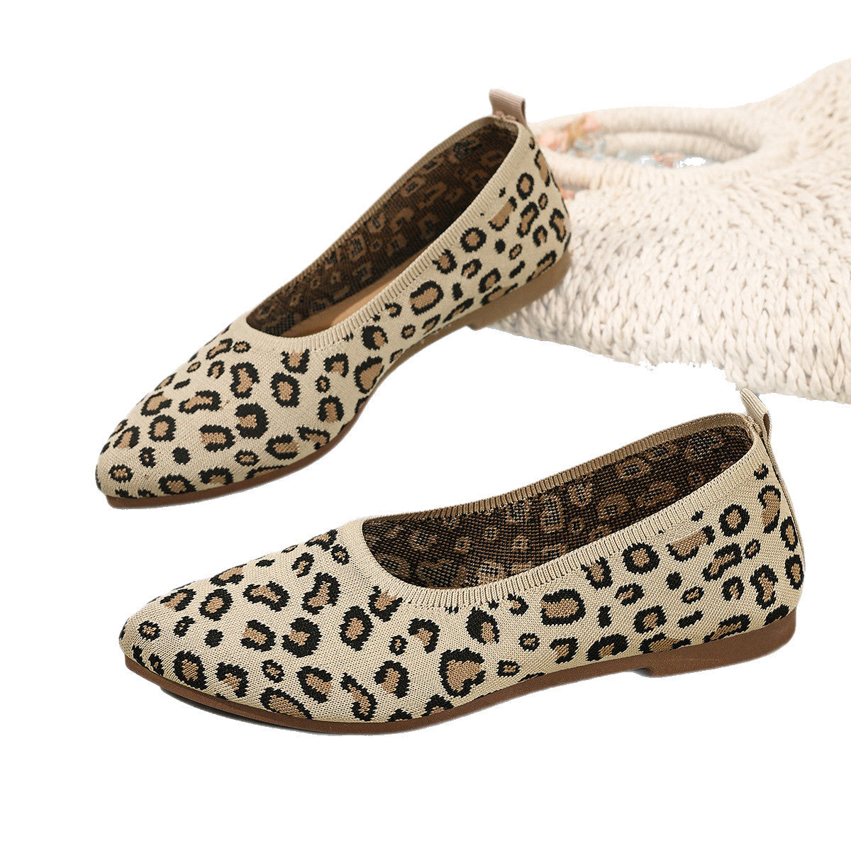 Damen Ballerinas mit elegantem Leopardenmuster und weichem Fußbett R&B