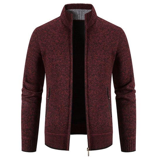 Herren Strickjacke mit hohem Kragen und praktischen Reißverschlusstaschen R&B