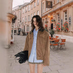 Damen Modische Oversized Weste aus hochwertigem Wildleder R&B
