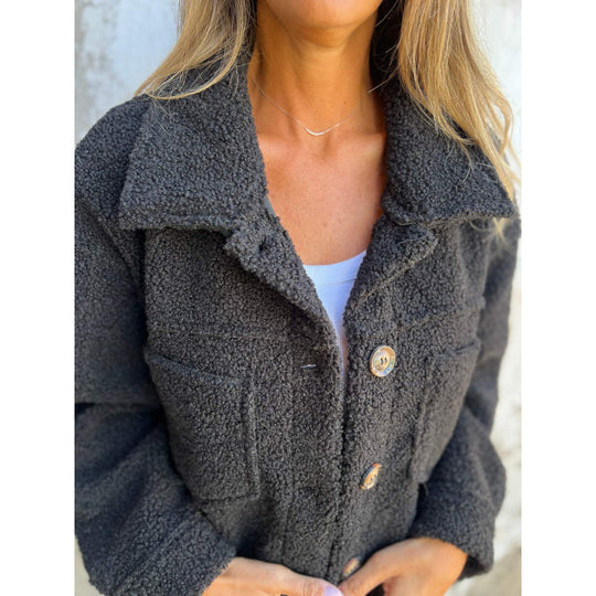 Damen Flauschige Teddyjacke mit praktischen Taschen R&B