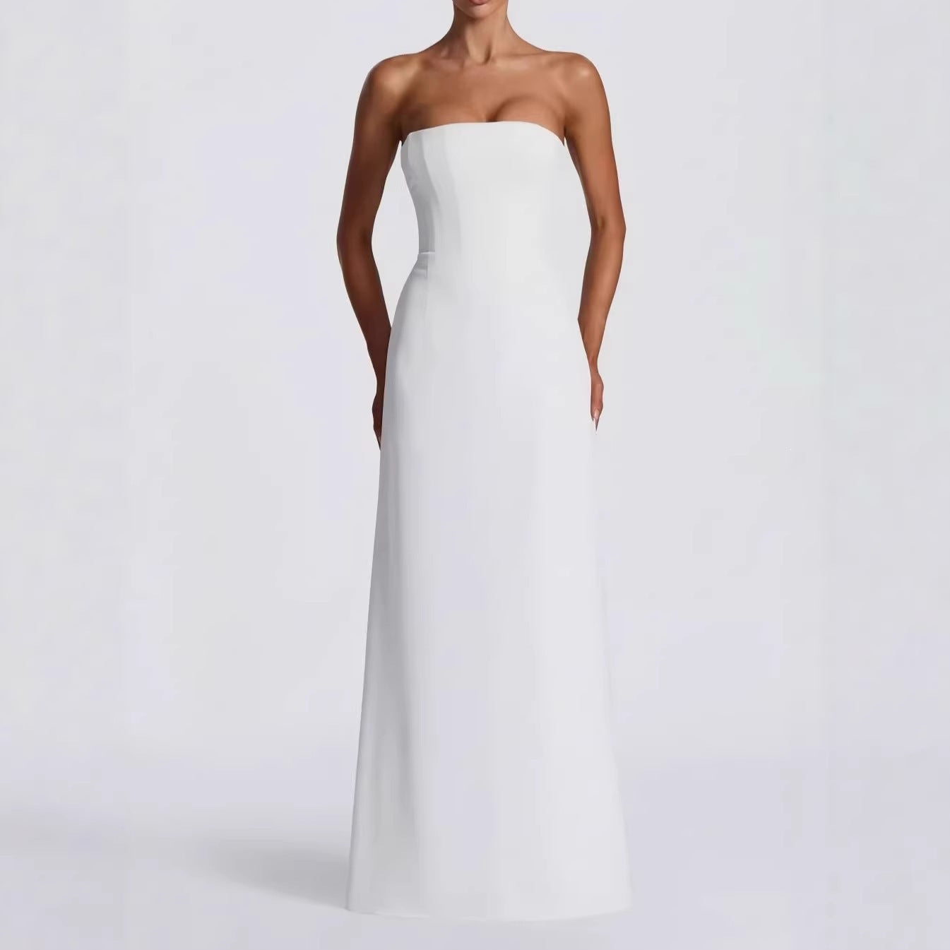 Damen Elegantes Hochzeitskleid mit schulterfreiem Design und Spitzenärmeln