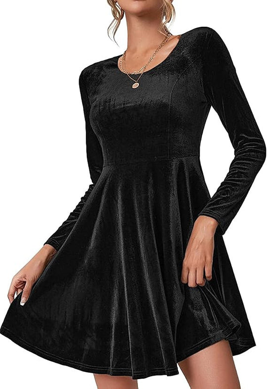 Damen Samt Kleid R&B