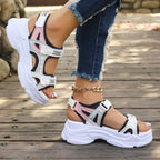 Damen Sportliche Sandalen mit verstellbaren Riemen und gepolstertem Fußbett R&B
