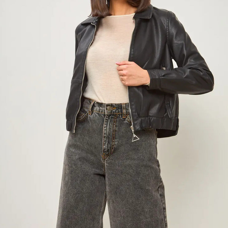 Damen modische Bomberjacke aus veganem R&B