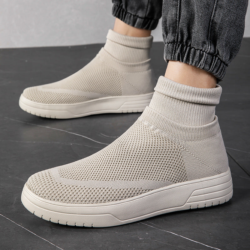 Damen Sportliche Stricksneaker mit elastischem Knöchelschutz und rutschfestem Profil R&B