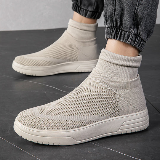 Damen Sportliche Stricksneaker mit elastischem Knöchelschutz und rutschfestem Profil R&B