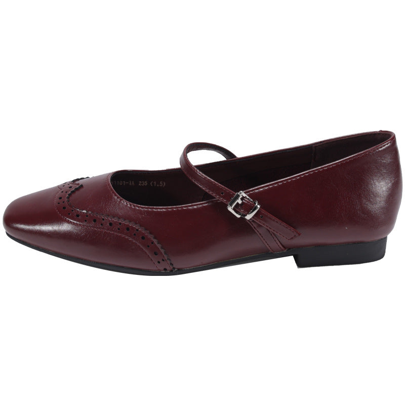 Damen Elegante Ballerinas mit komfortablem Riemchen und feiner Brogue-Verzierung R&B
