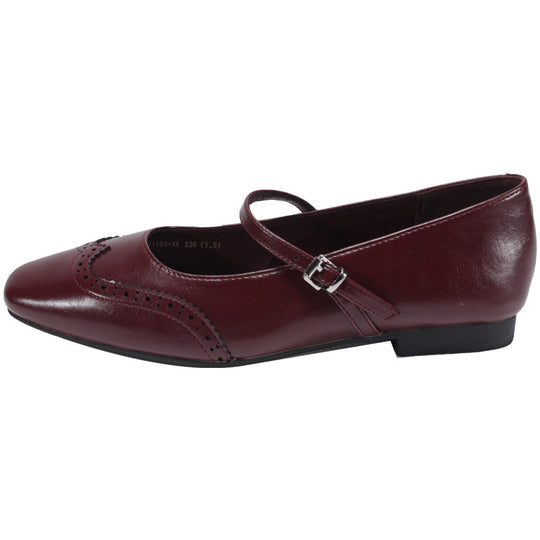 Damen Elegante Ballerinas mit komfortablem Riemchen und feiner Brogue-Verzierung R&B