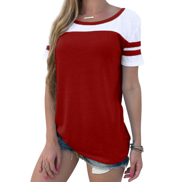 Damen Sportliches T-Shirt mit moderner Farbblockung und lässigem Schnitt R&B