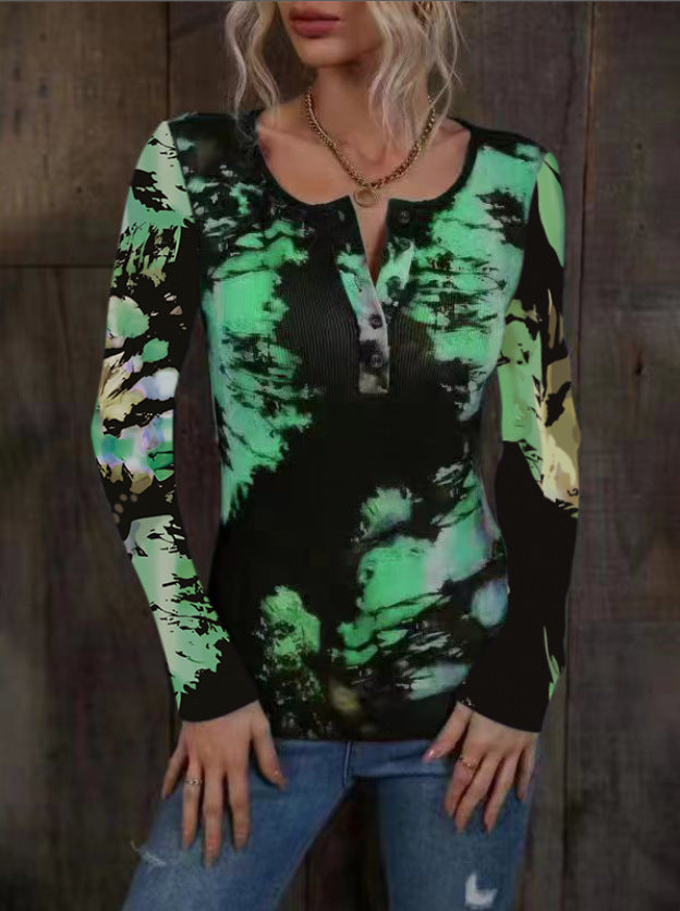 Damen Langarmshirt mit buntem Farbverlauf R&B