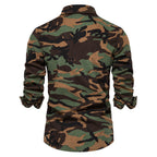 Herren nan feines Cord-Übershirt mit Brustpatten, durchgehender Knopfleiste und körpernaher Silhouette R&B