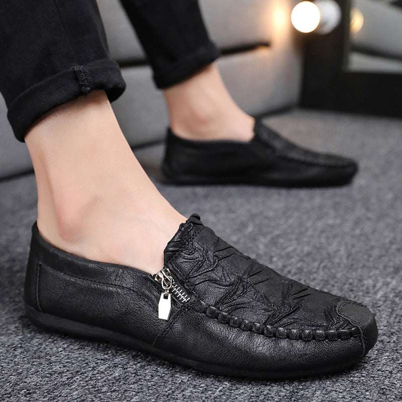 Herren Mokassins mit elegantem Reißverschluss und weichem Leder