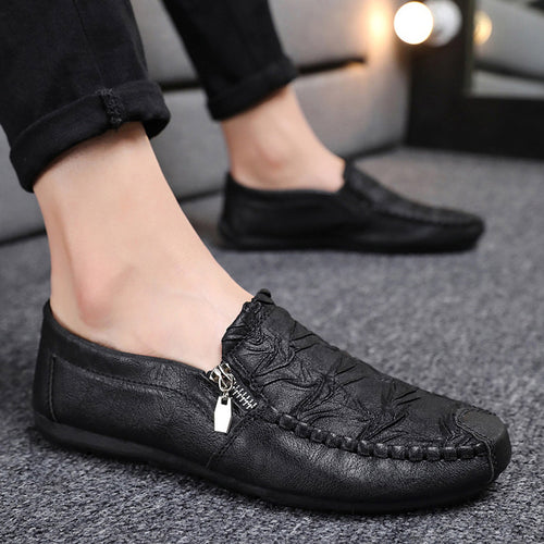 Herren Mokassins mit elegantem Reißverschluss und weichem Leder R&B