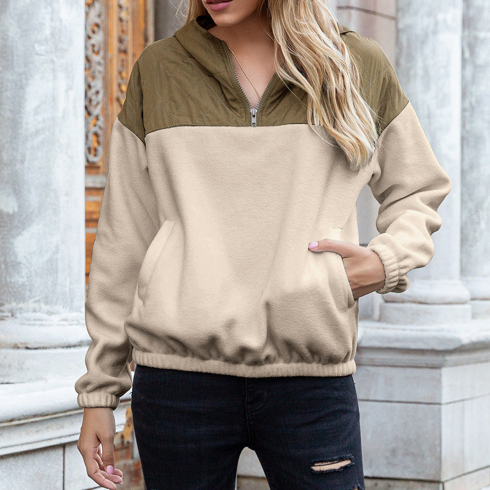 Damen kuschelige Fleecejacke mit Kapuze und praktischen Taschen R&B