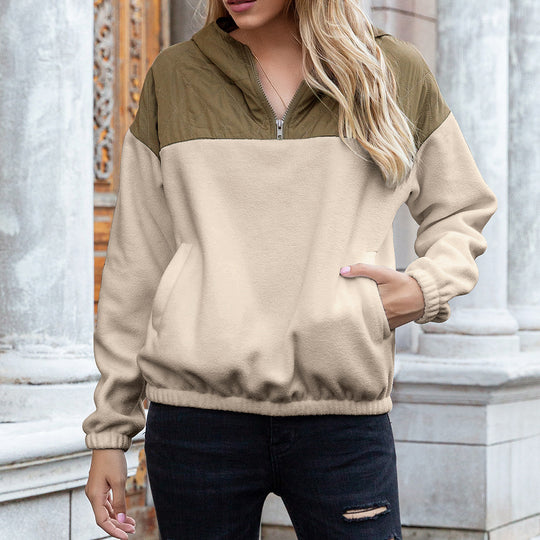 Damen kuschelige Fleecejacke mit Kapuze und praktischen Taschen R&B