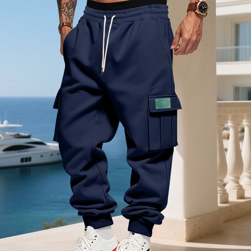 Herren Cargo-Jogginghose mit verstellbarem Kordelzug und praktischen Taschen R&B