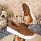 Damen Slip-On Sneakers mit atmungsaktiver Oberflächenstruktur und rutschfester Sohle