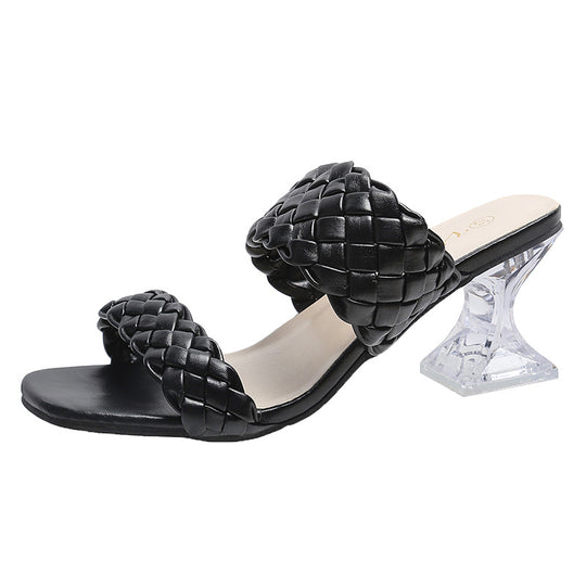 Damen elegante und modische Sandalen mit geflochtenem Design R&B