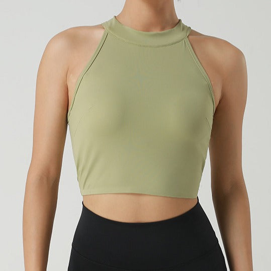 Damen Sportliches Crop-Top mit hohem Kragen und atmungsaktiven Eigenschaften R&B