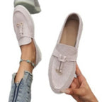 Damen Mokassins mit modischer Naht und stylischer Schnallenapplikation R&B